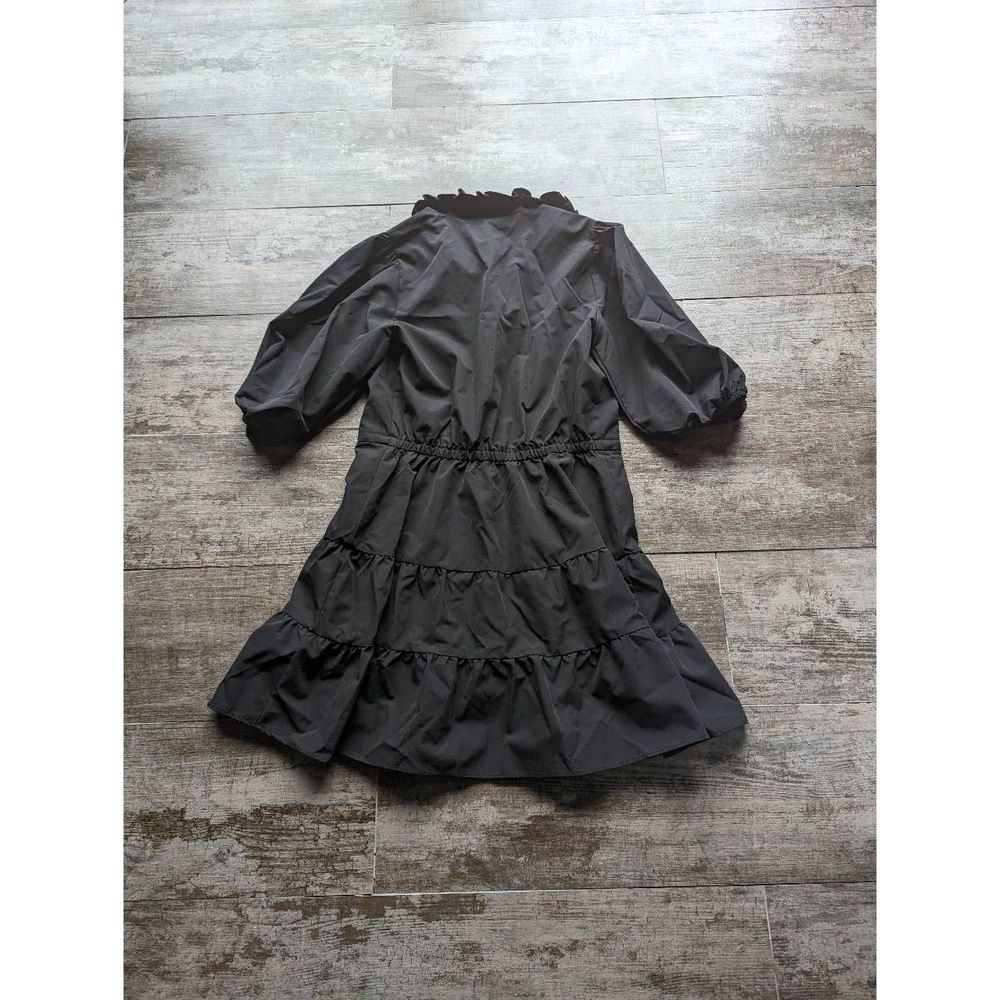 ❌SOLD❌ ZARA Balloon Sleeves Buttoned Front Ruffle Collared Tiered Dress - Picture 2 of 6